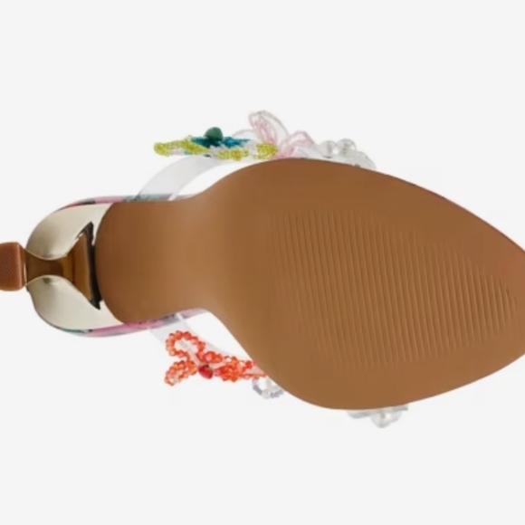 💕🔹️Betsey Johnson🔹️berry Multi Goldiee embellished Heeled Sandals - Picture 8 of 8